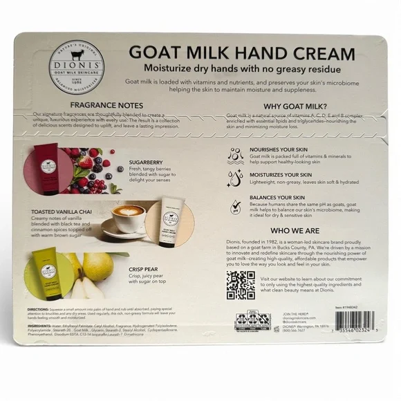 DIONIS Goat milk hand cream gift set assorted scents 3 x 2.5 oz - Picture 3 of 11